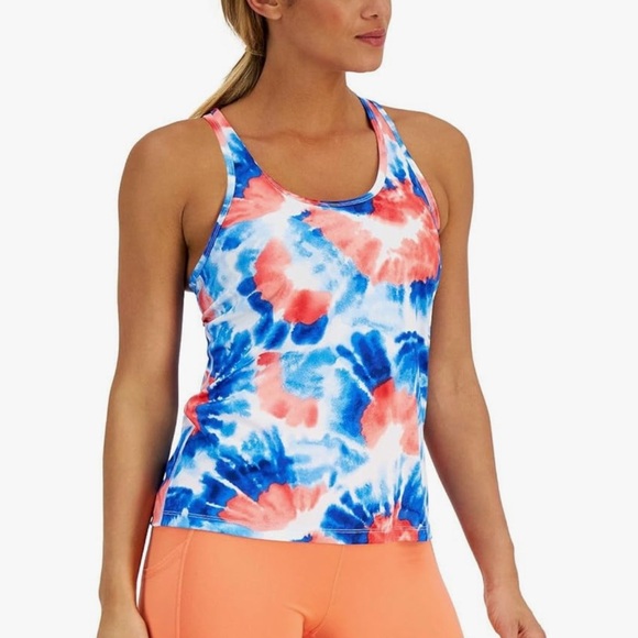 Women's Tie Dye Racerback Vibrant Tank Top - Picture 1 of 3